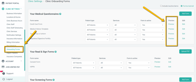 Onboarding Forms